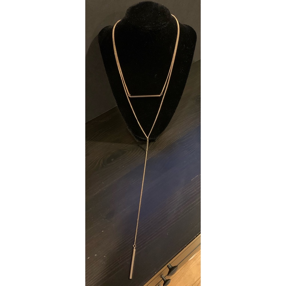 Long Layered Gold Necklace